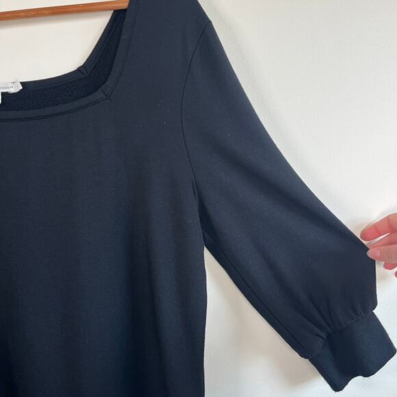 Threads 4 Thought Modal Spandex 3/4 Sleeve Square Neck Basic Top Black Size M - Picture 6 of 9